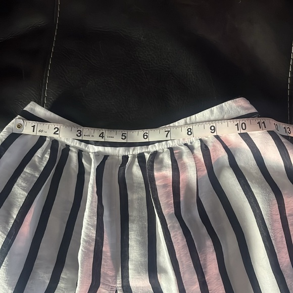 Abercrombie & Fitch Wide Leg Beach Pants black Striped Split Leg Sz S - Picture 6 of 8